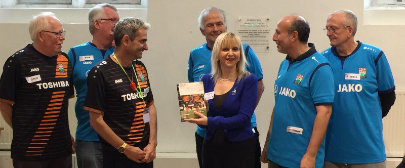 Barnet FC Walking Football Team cheque presentation Barnet FC Walking Football Team cheque presentation