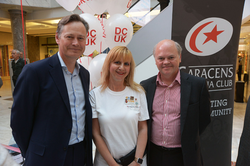 Matthew Offord MP, Cllr Lisa Rutter chairman of Dementia Club UK and Cllr David Longstaff Mayor of Barnet