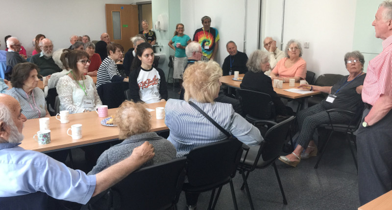 James talking to the members of Dementia Club UK James talking to the members of Dementia Club UK