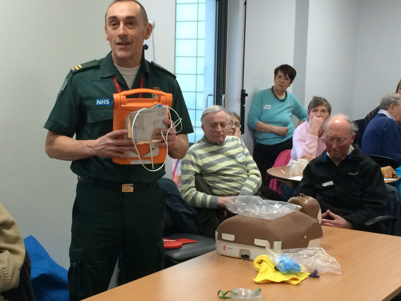 Tim Chivers, paramedic from the London Ambulance Service with defibrillator Tim Chivers, paramedic from the London Ambulance Service with defibrillator