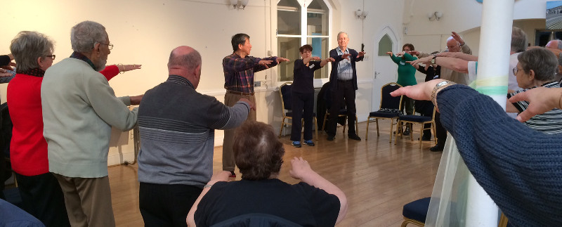 Members of Dementia Club UK using Tai Chi to exercise Members of Dementia Club UK using Tai Chi to exercise