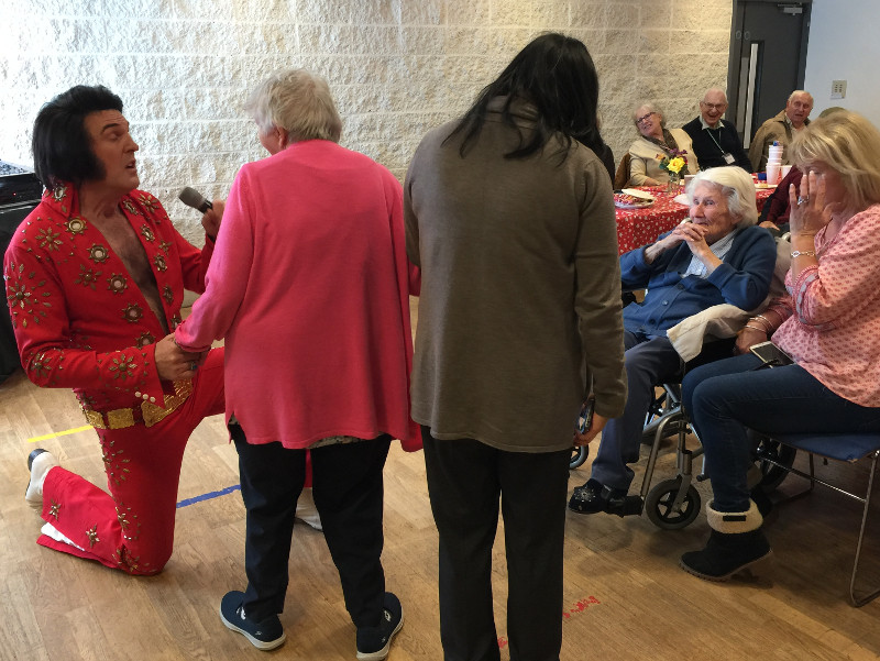 Elvis (Pete Webb) serenades one of our members Elvis (Pete Webb) serenades one of our members