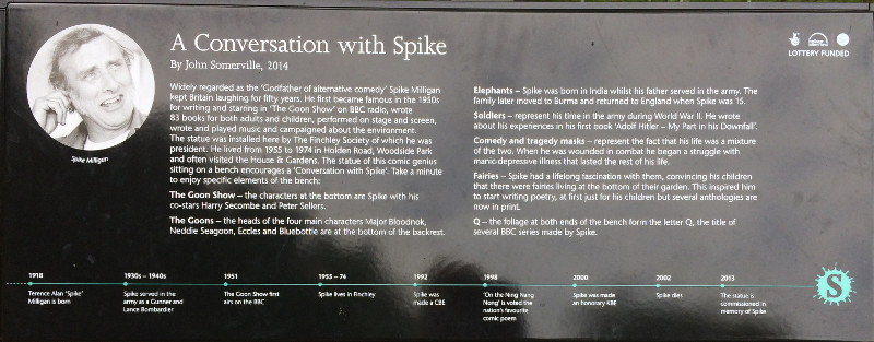 Commemorative plaque about Spike Milligan Commemorative plaque about Spike Milligan