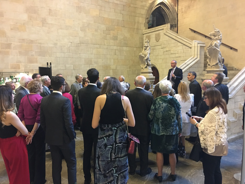 Mike Freer MP giving us a history lesson in The Great Hall Mike Freer MP giving us a history lesson in The Great Hall