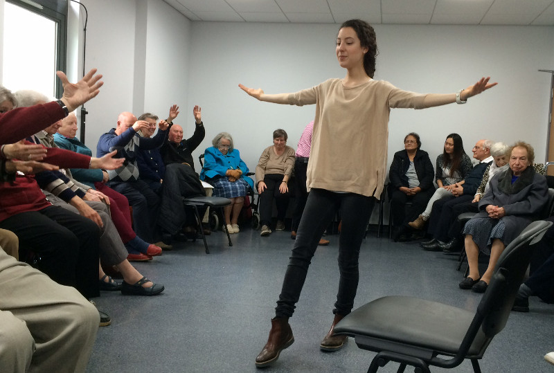 Tija Hubej shows some dance steps to the Dementia Club UK Tija Hubej shows some dance steps to the Dementia Club UK