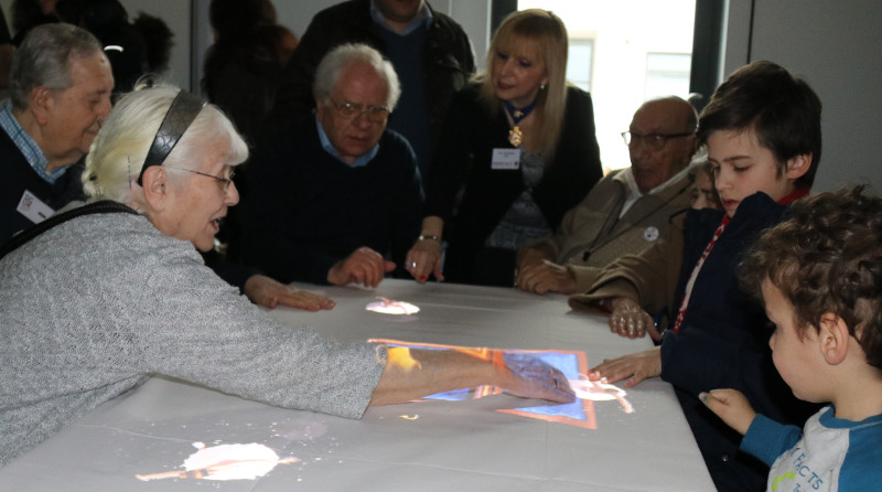 All ages enjoying the games on the Tovertafel All ages enjoying the games on the Tovertafel